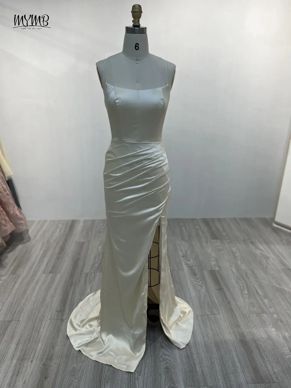 

MYMB Sexy Mermaid Split Satin Women Wedding Guest Dresses Elegant Spaghetti Straps Bodycon Long Club Party Prom Gowns MS66011