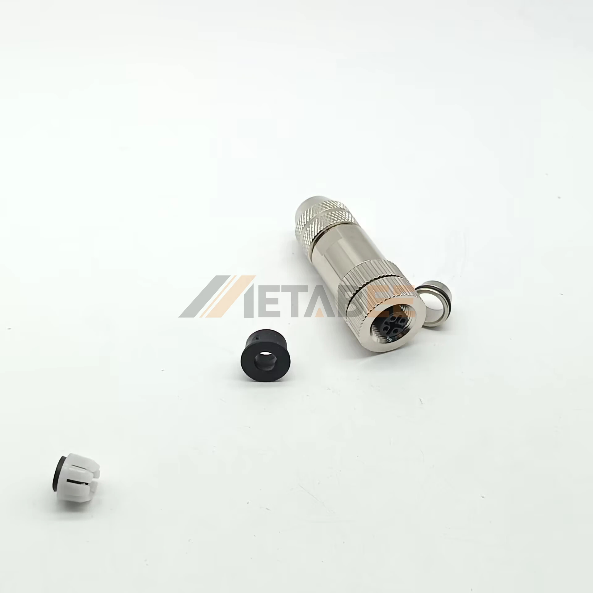 M12 4-Pin A-Code Female Field Assembly Connector Metal Straight Screw Locking IP67 Rated Sensor Actuator Interface