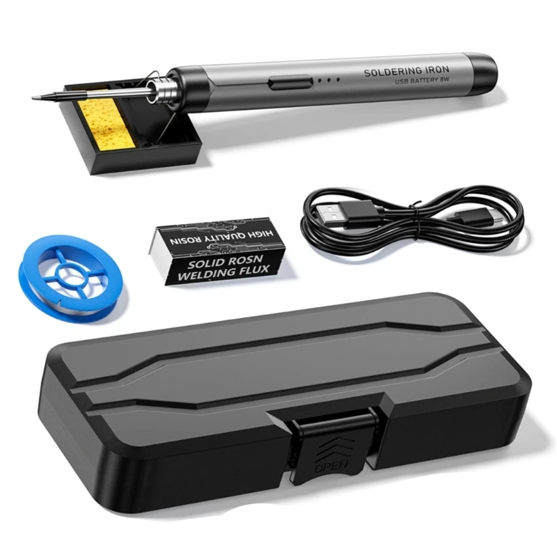 Portable Soldering Iron,Wireless Electric Soldering Iron Rechargeable Temperature Adjustment Welding Tool 203C
