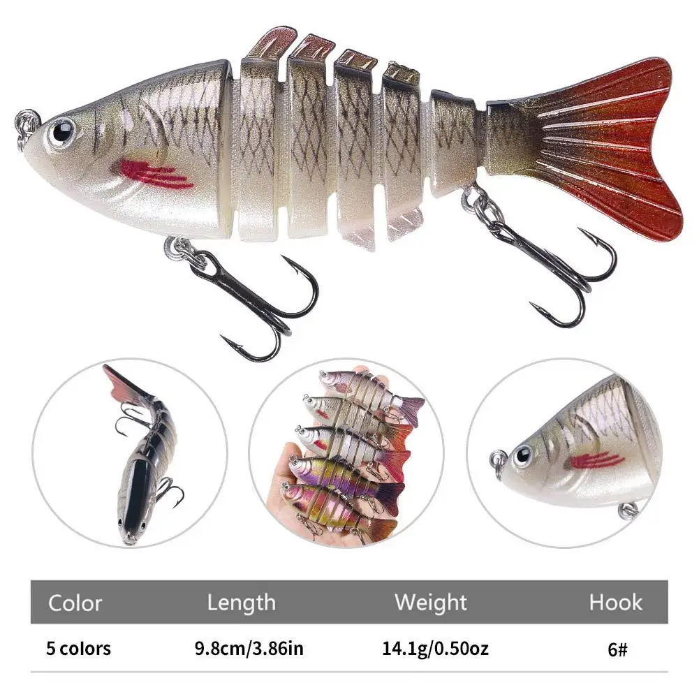 9.7cm 14.5g Sinking Wobblers Fishing Lures Jointed Crankbait Swimbait Multi Jointed Lifelike Swimbait Hard Artificial Bait