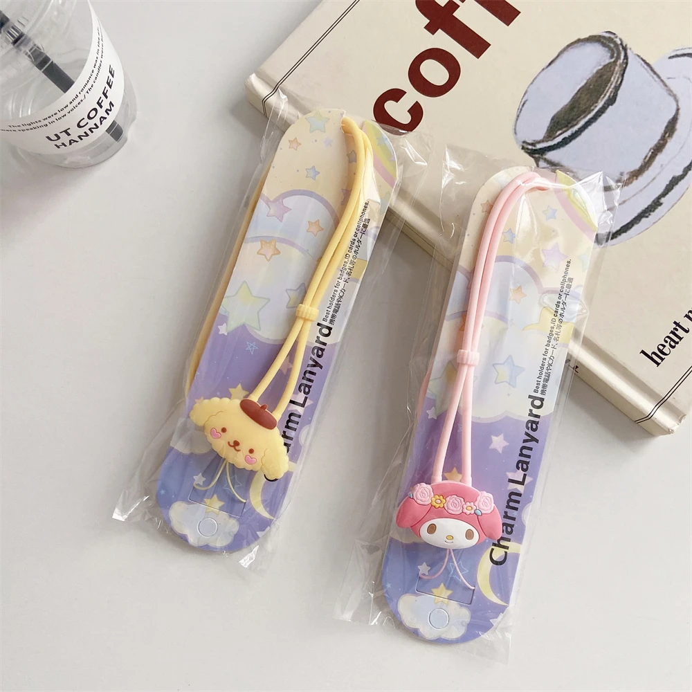 

Регулируемый ремешок для мобильного телефона, шейная веревка Cinnamoroll Melody, мультяшный анти-потерянный подвесной брелок, ремни