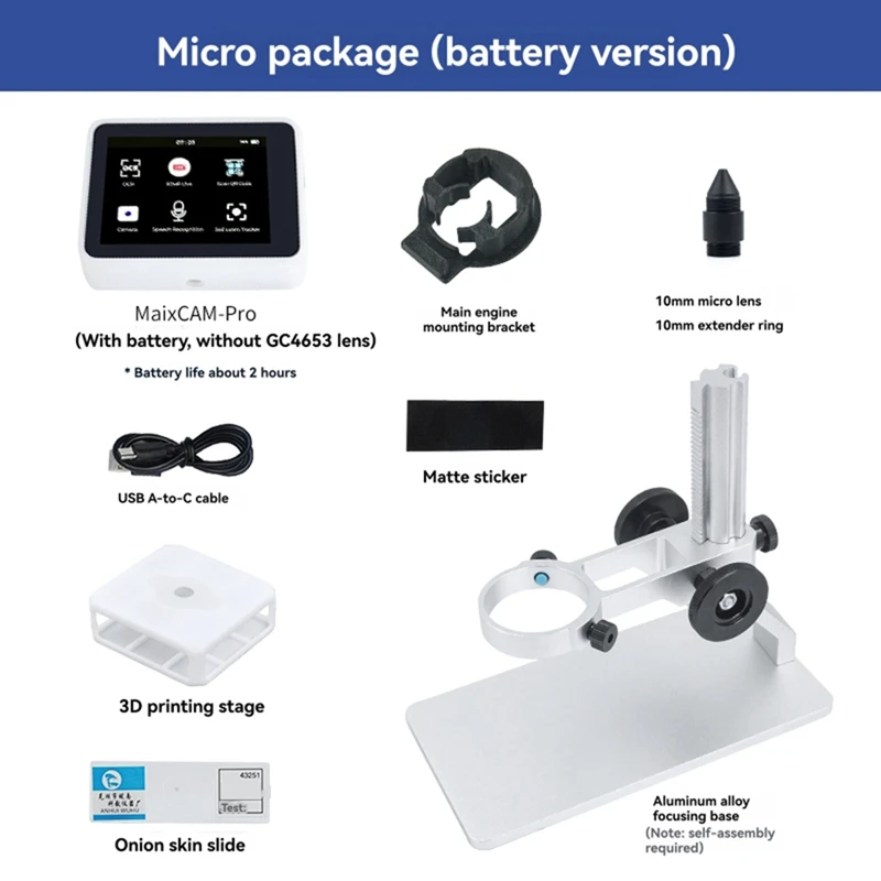 Maixcam pro kit de microscópio para sipeed maixcam placa de desenvolvimento ai de código aberto portátil diy microscópio digital