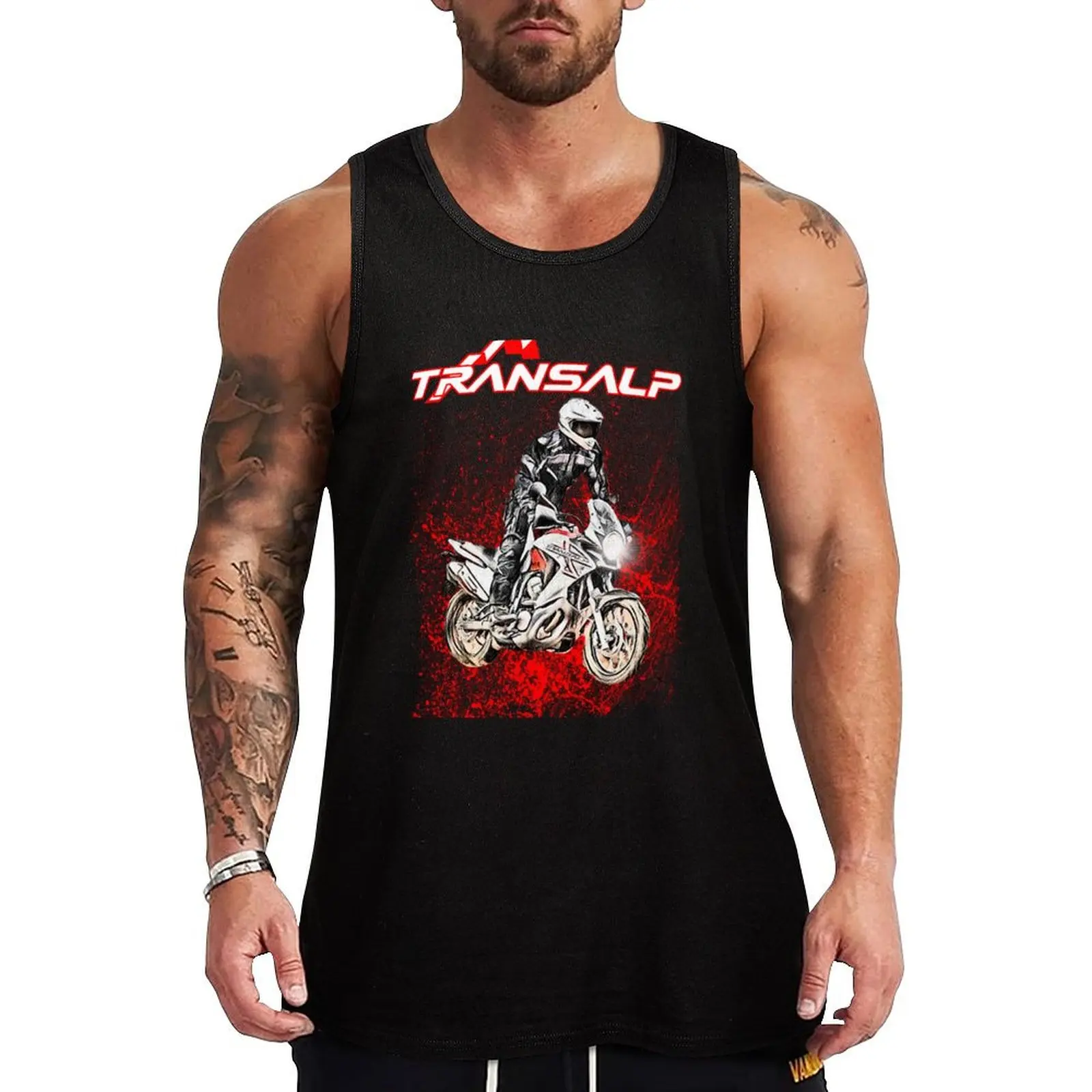 Transalp Classic XL 700V Red Splash Tank Top Vest bodybuilding t-shirt