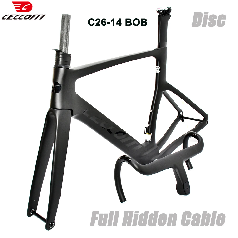 CECCOTTI RF26 Model BOB Logo Fully Hidden Carbon Disc Road Bike Frame Aero Disc Brake Bicycle Frameset
