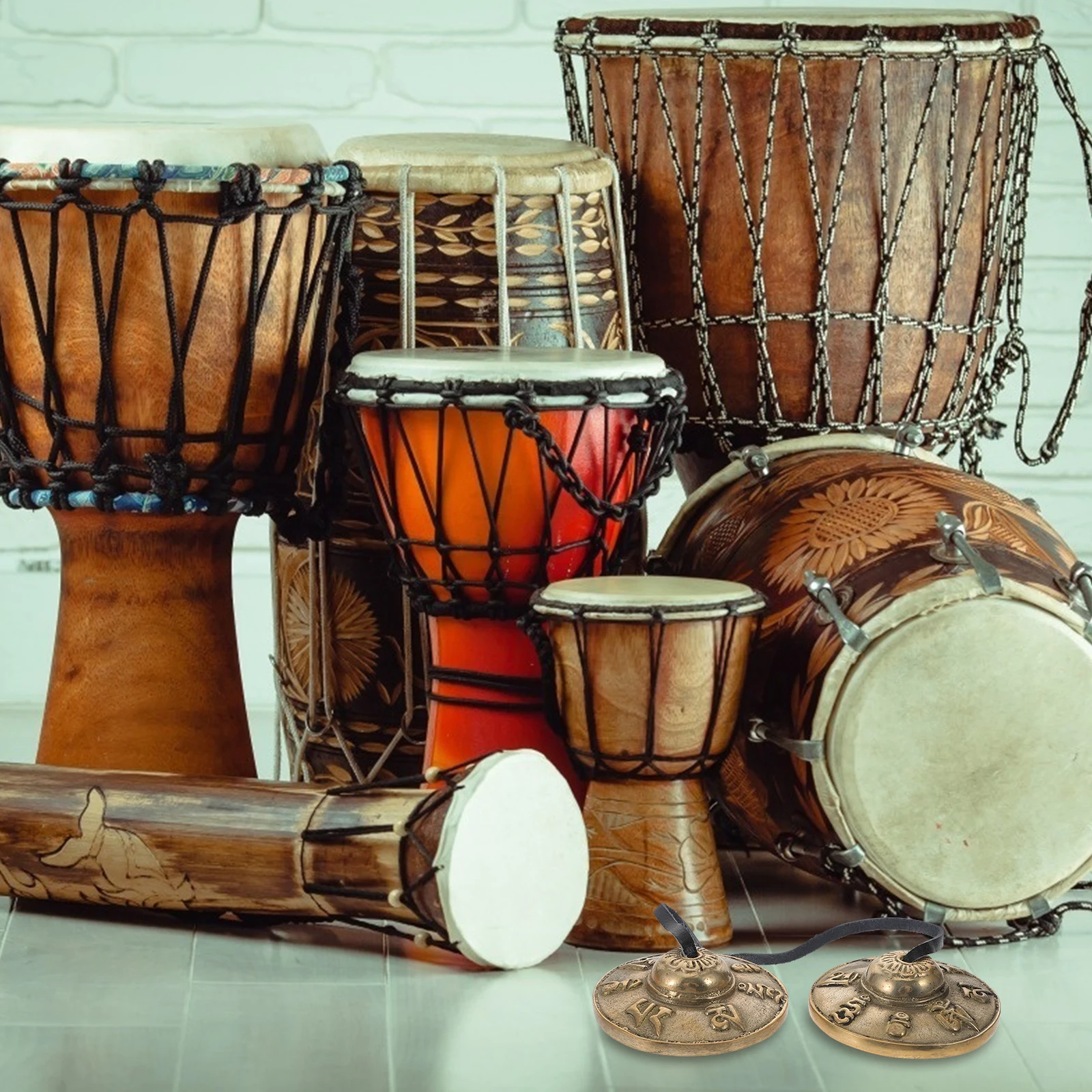 1 مجموعة 1 مجموعة Tingsha جرس النحاس الصنج الدقات لليوجا التأمل العلاج الصوتي أداة قرع صغيرة نيبال الصنج جرس