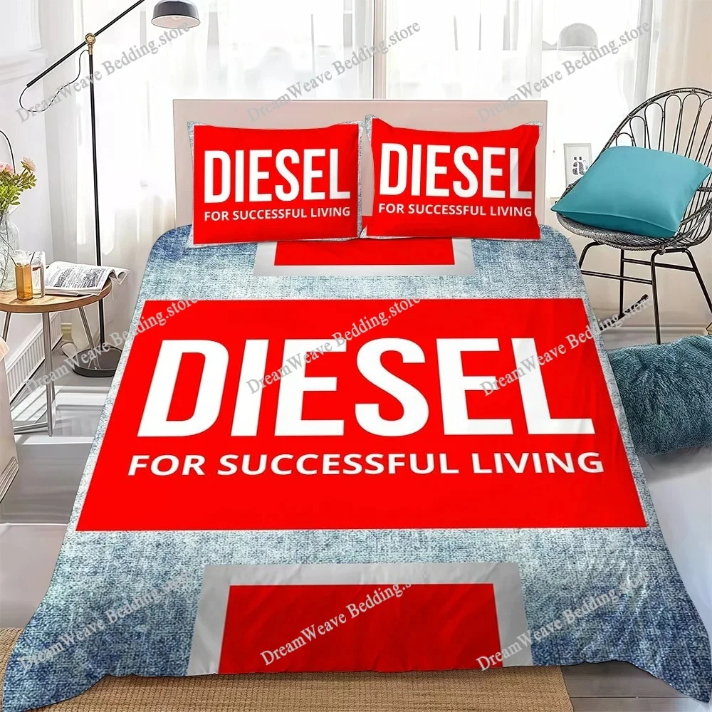D-Diesel Fashion Duvet Cover Set Home Style Bedding Soft Laundry Cotton Bed Student Dormitory Gift