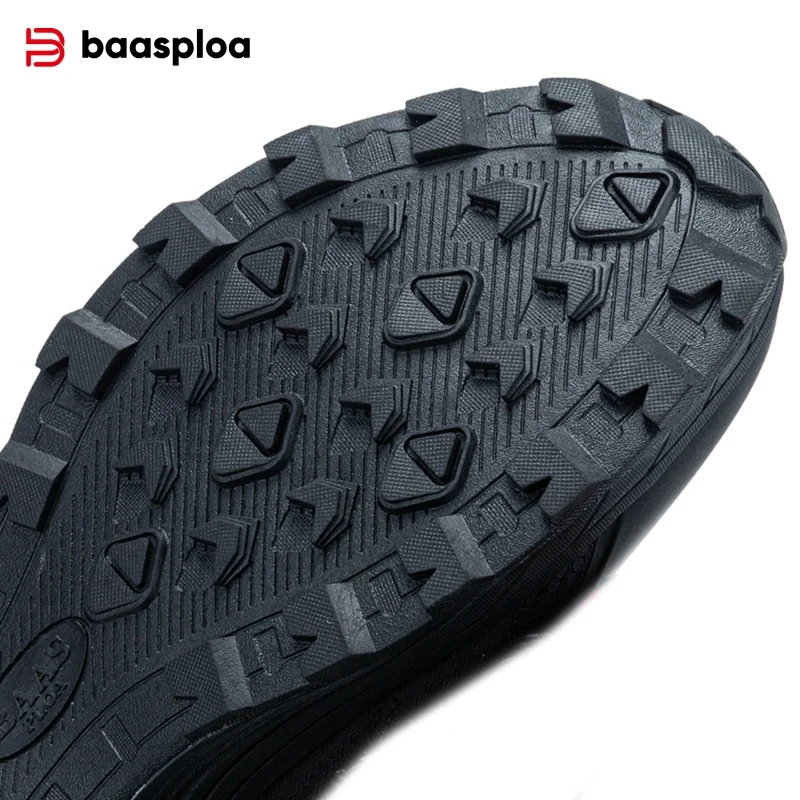 Baasploa Men Hiking Shoes Wear-Resistant Non-slip Outdoor Sneakers Fashion Anti Splash Water Light Male Casual Walking Shoes