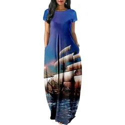 Summer Retro Maxi Dress Beach Long Dresses Streetwear Women Y2k Dresses Luxury Stylish Party Robe Holiday Girl Vestidos De Mujer