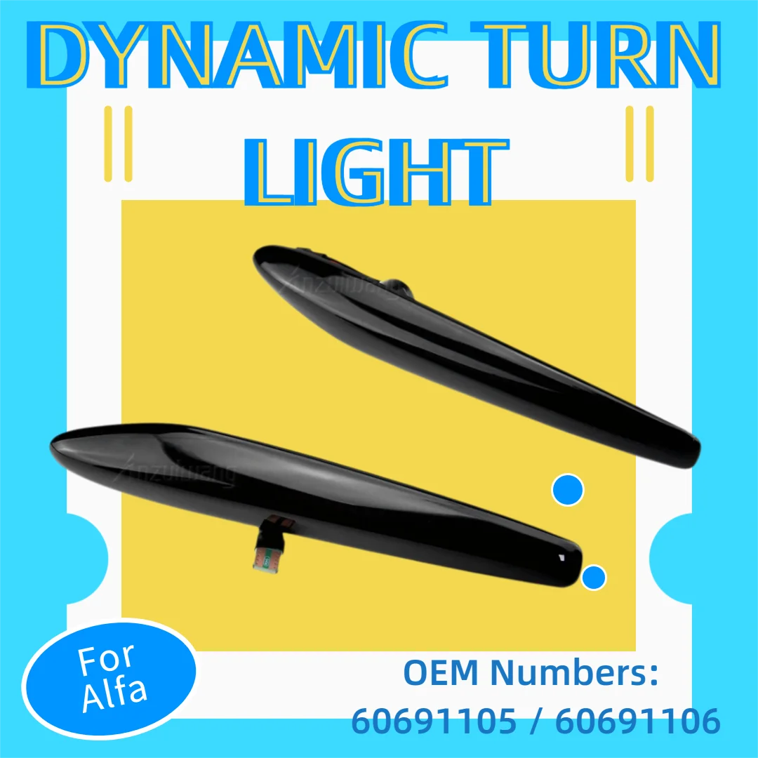 2006-2012 Fit For Alfa Romeo Spider typ 939 LED Dynamic Side Marker Lights Turn Signal Blinker Lamps
