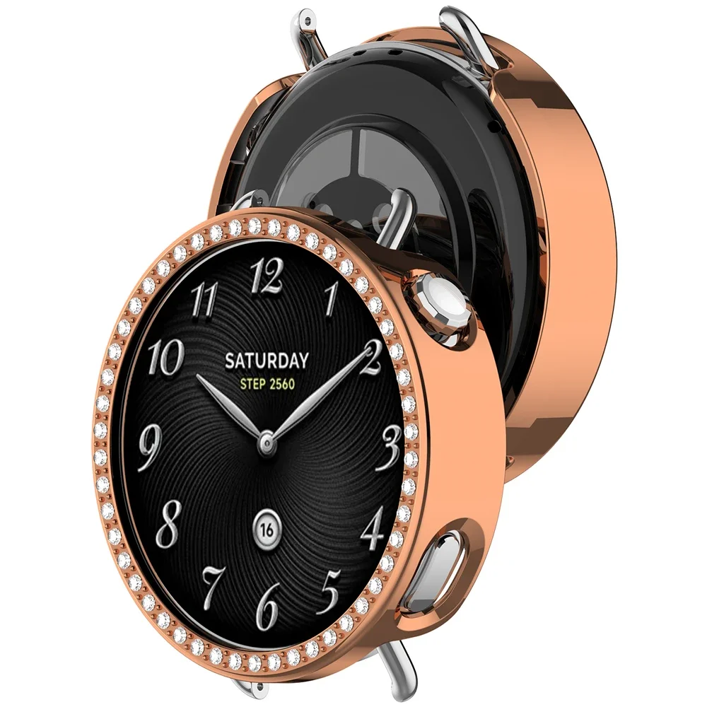 Bling Cover for Xiaomi Watch S4 41mm Diamond PC Case Screen Protector Shell for Xiaomi Watch S4 Bumper Watch Accessories