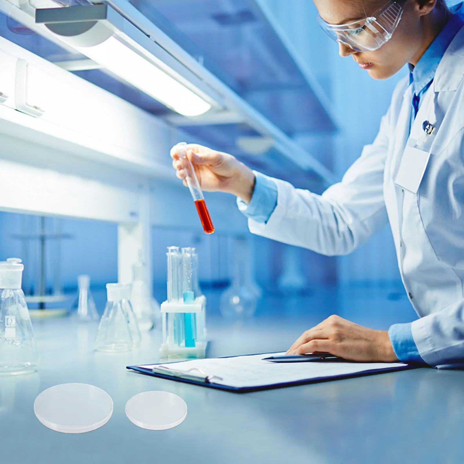 50 قطعة أطباق ثقافة الخلايا البلاستيك مجموعة أطباق بتري شفافة قابلة لإعادة الاستخدام لتدريس تجربة مختبر الأحياء الدقيقة #4