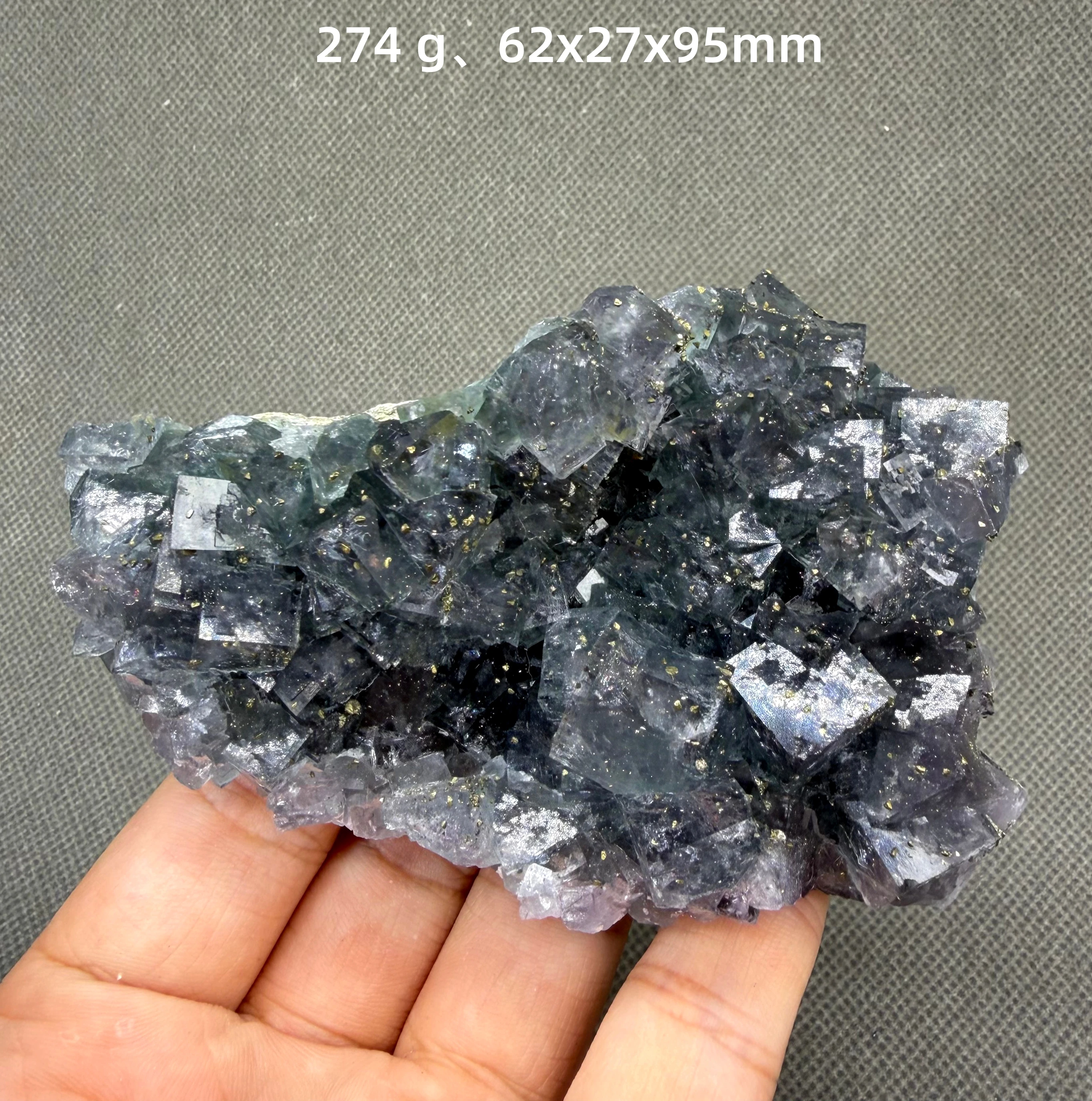 Natural Nigeria Fluorite with Pyrite Mineral Specimen Cubic Fluorite Crystal Cluster Raw Stone for Collection Home Decor Geology