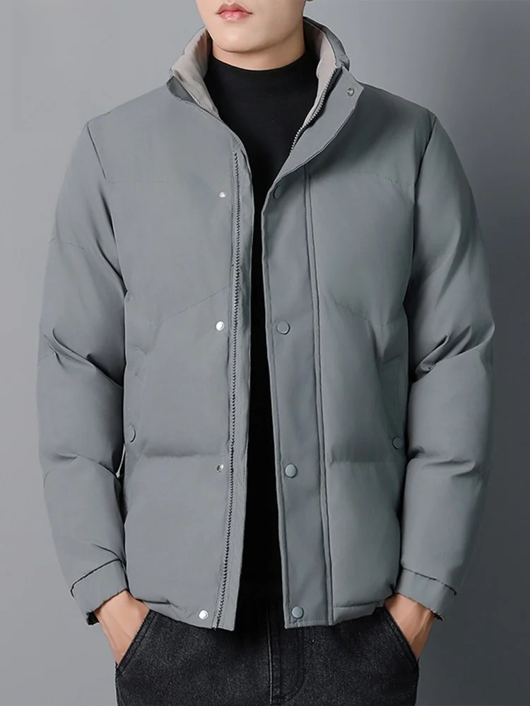 

Lormen Men's Thiened Cotton Jaet Stand Collar Lightweight Warm Winter Cold Proofing Clothing Long Sve Zipper Closure C...