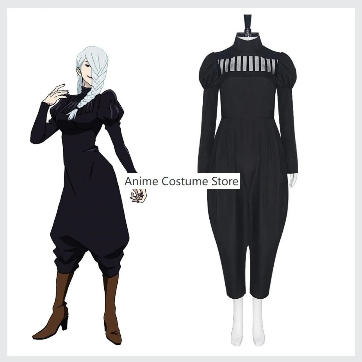 Anime Jujutsu Kaisen Meimei Cosplay Kostuum Vlecht Pruik Met Lange Mouwen Jumpsuits Volwassen Vrouw Sexy Carnaval Halloween Pak