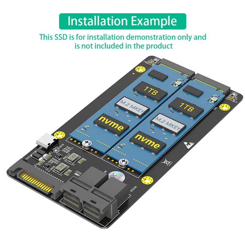 AM-2X الإصدار الجديد المزدوج M.2 NVME SSD إلى محول SFF-8643 المزدوج