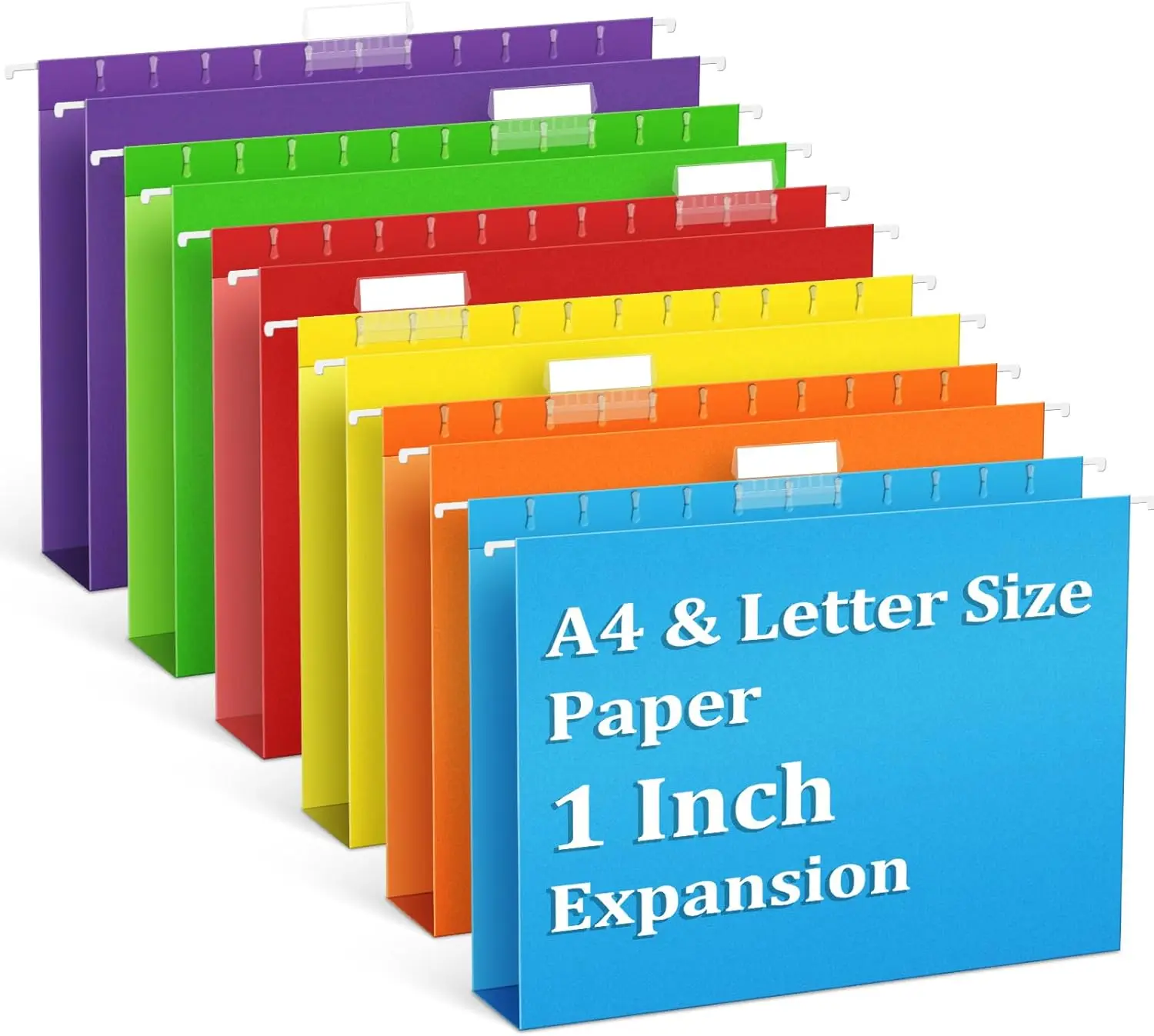 

6 Pack Expandable Hanging File Folders, Letter Size with Adjustable Tabs, Ideal for Office and School Supplies