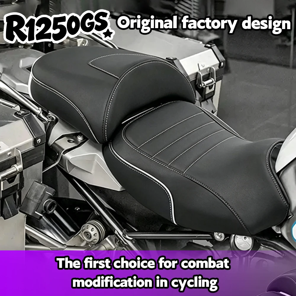 Fit for BMW R1250GS 2019‑2023 Motorcycle Split Rider Passenger Seat Cushion PU Leather Sponge Comfort Seat Direct Replacement