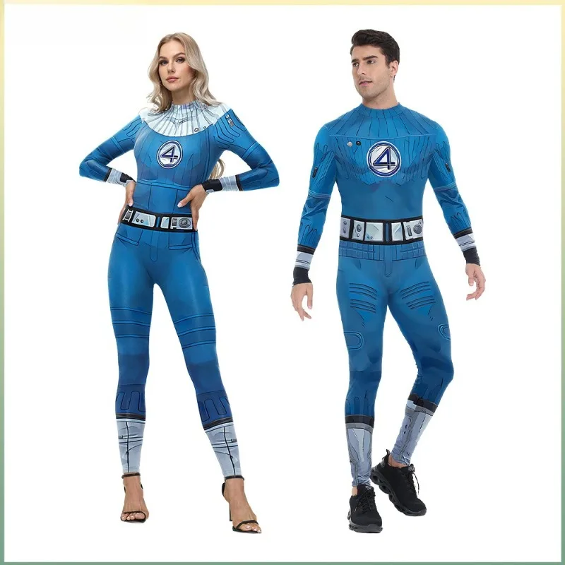 Cosplay Movie The Fantastic Four 4 Cosplay Costume Zentai Bodysuit Susan Reed Richards Jumpsuit Costume Halloween Party Catsuit