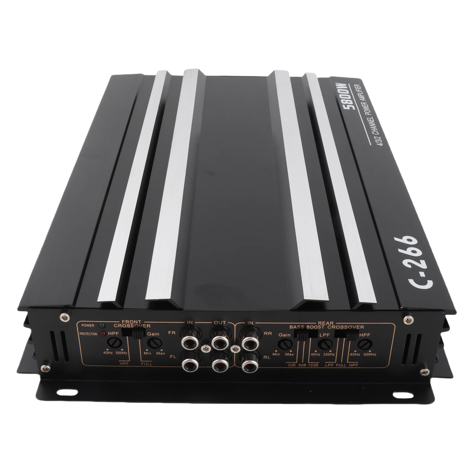 Car Power Amplifier 12V 4 Channel High Power Aluminum Alloy Car Audio Amplifier Black High-Power Power Amplifier Audio Amplifier