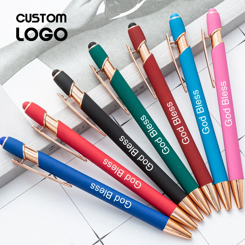 

10pcsCustom Logo Pen Metal Ad Ballpoint Pen Personalized Gift Student Pens School Supplies Stationery Office Accessories