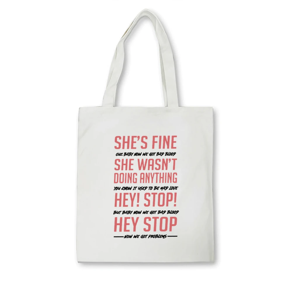 Bad Blood Security Guard Version Taylor music Tote bag Swift Album 1989 Bad Blood Canvas Bag