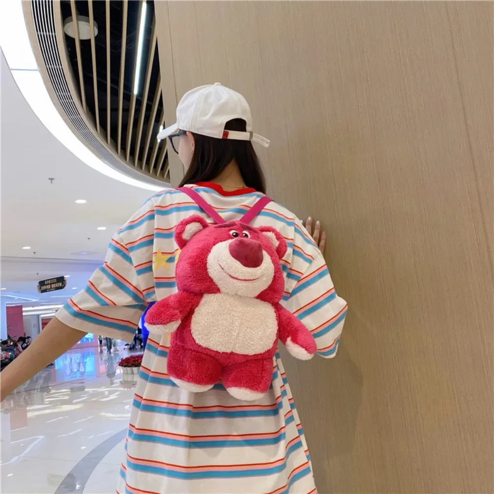 

Kawaii Disney Anime Peripheral Lotso Cartoon Cute Plush Action Figure Play Tricks Backpack Schoolgirl Accessory Festivals Gift