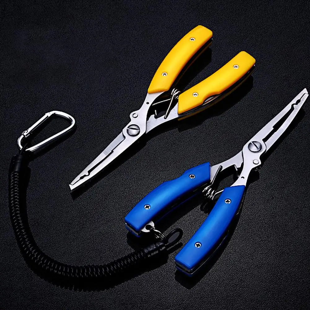 New 4-color Fish Pliers Stainless Steel MF Fishing Line Scissors Sub Pliers Fish Lock Buckle Fish Gripper Fishing Pliers