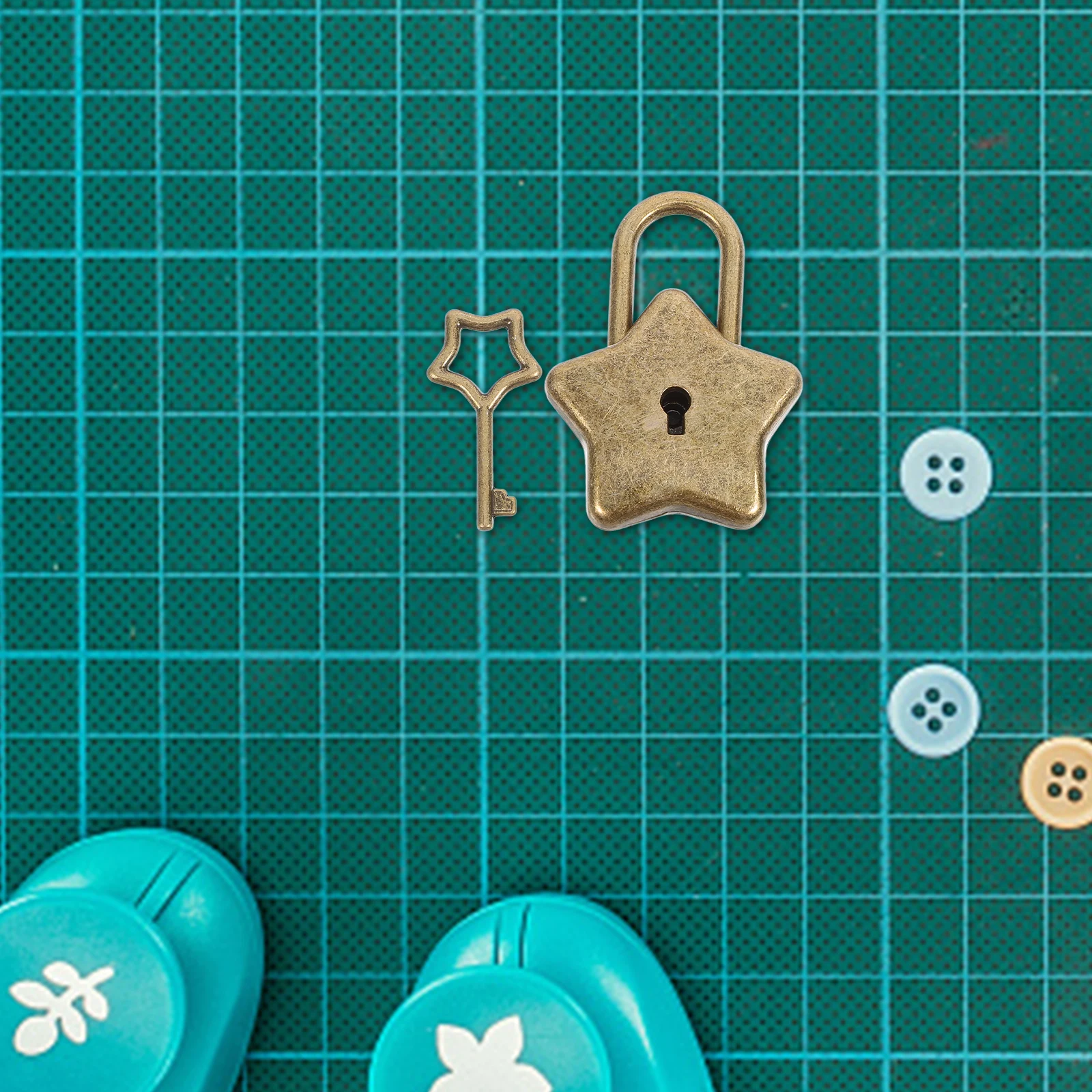 

Star Shaped Padlock Accessories Small Locks Keys Dark Brown Waterproof Travel Five Pointed Star Diary Lock Key Set