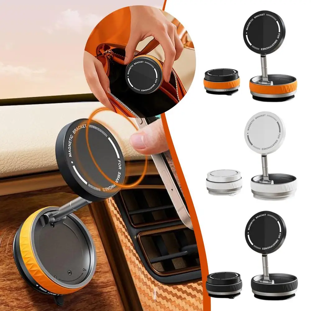 

360 Degree Rotating Vacuum Suction Cup Magnetic Mobile Holder 3-axis Adjustment Phone Car Suction Folding Navigation Holder M3y9