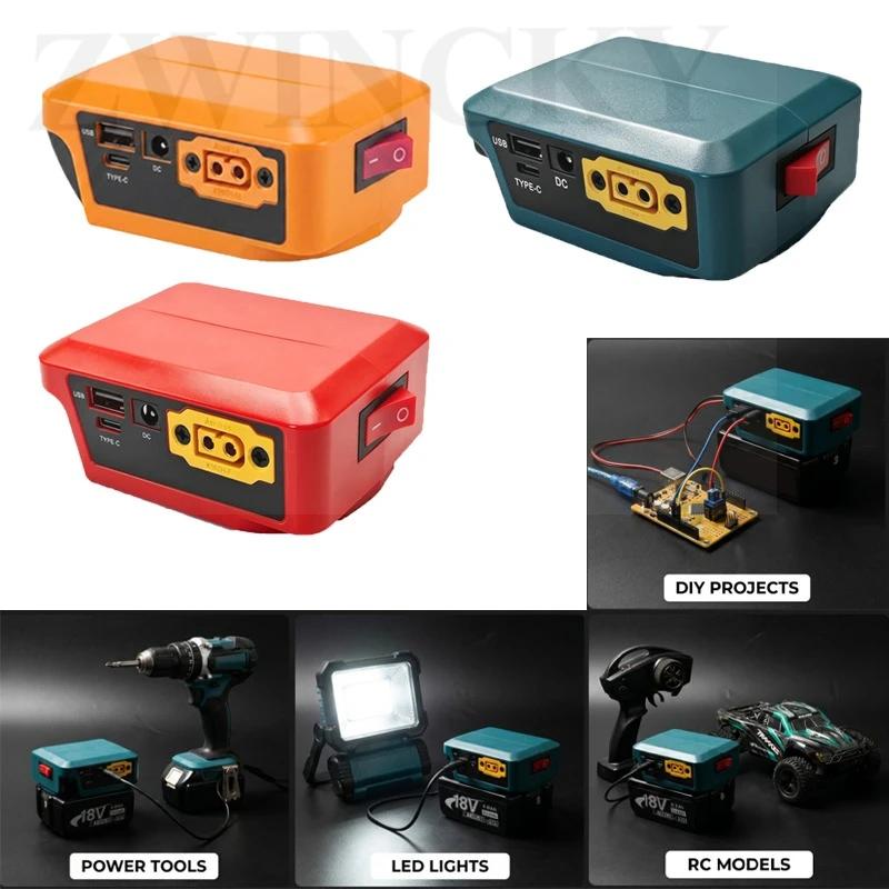 Converter USB Charger For DEWAL/Makita/Milwaukee 18V 20V Li-ion Battery Converter USB Device Charging Adapter Power Supply