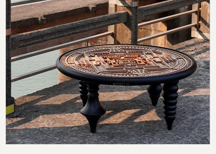 Tavolino francese retrò in legno massello tavolino da tè classico intagliato Tavolino da ricevimento B&B