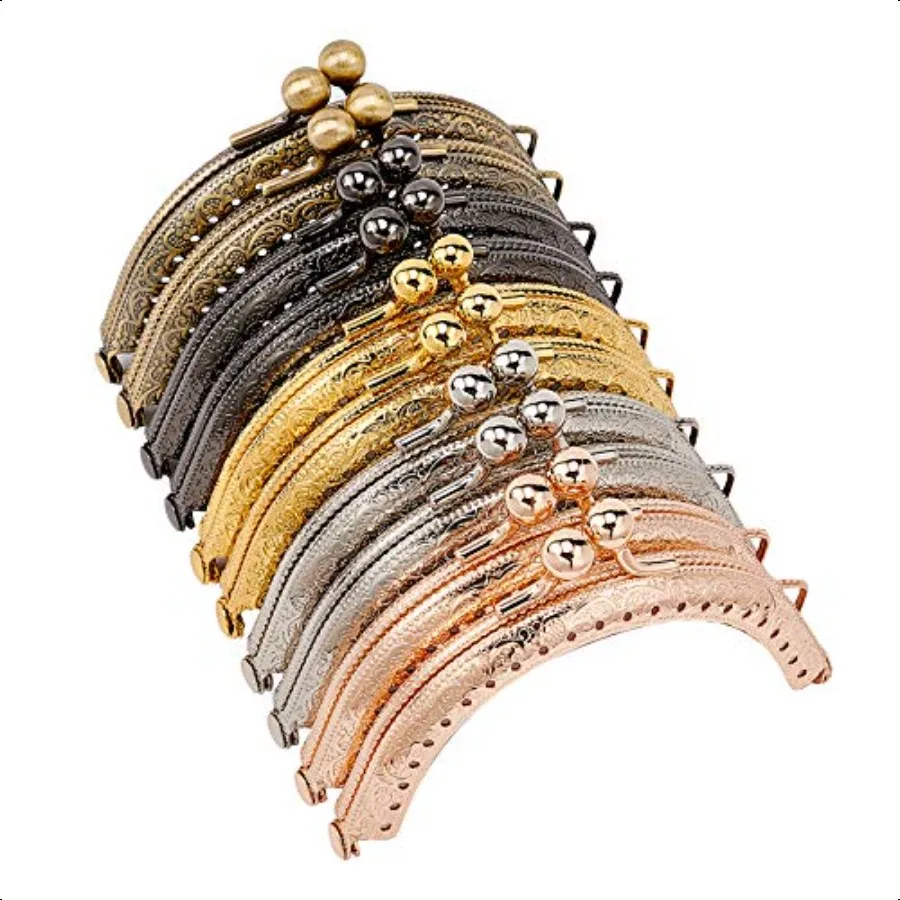

PH PandaHall 10pcs Metal Purse Frame 5 Color 8.5cm 3.3 Retro Arch Metal Purse Coin Bag DIY Craft Frame Kiss Clasp Lock for Bag