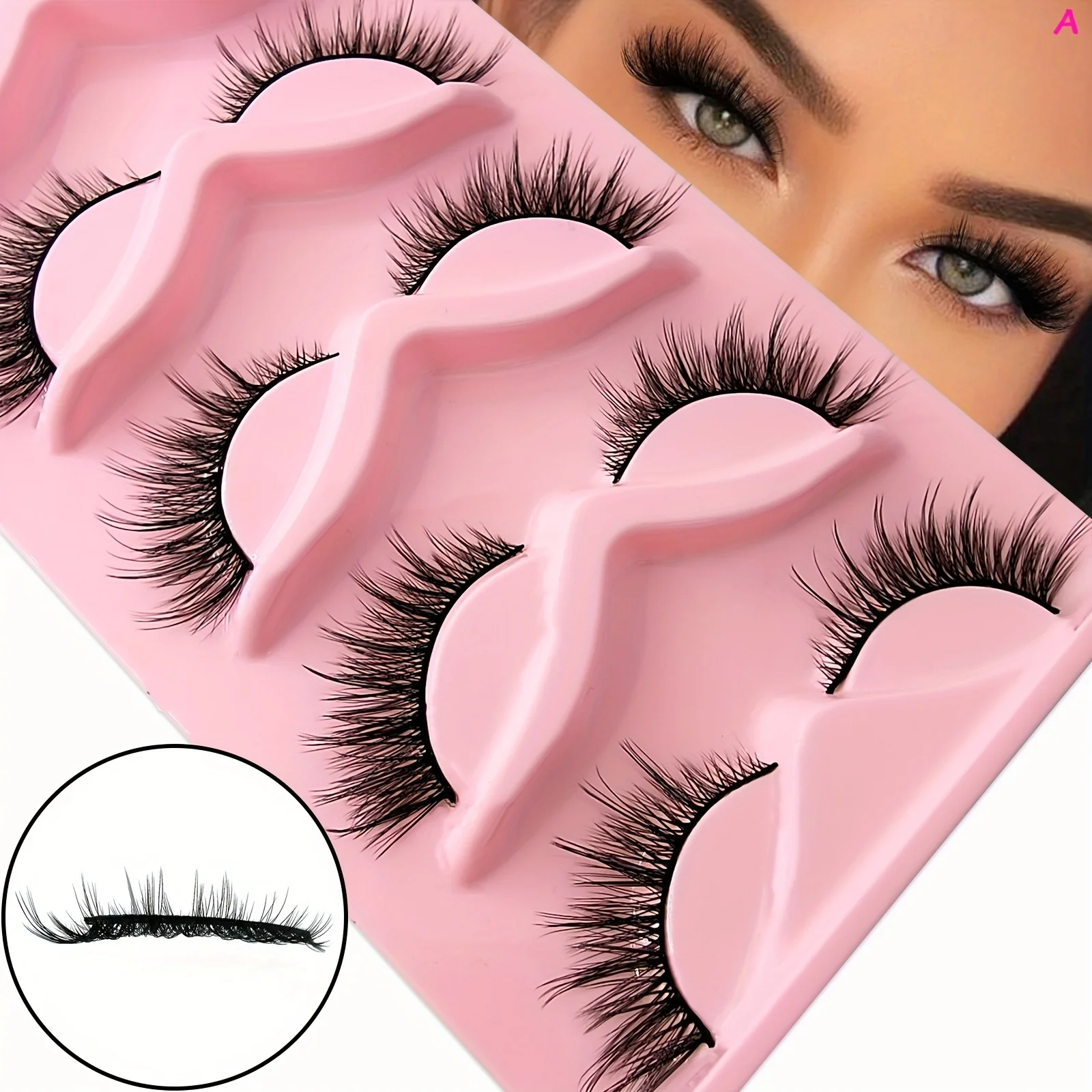 رقيق آند كات آي فوكس آي 5 أزواج من الرموش الصناعية المنك الصناعية، لفة C، الطول 13-15 ملم، مكياج تمديد رموش مثير
