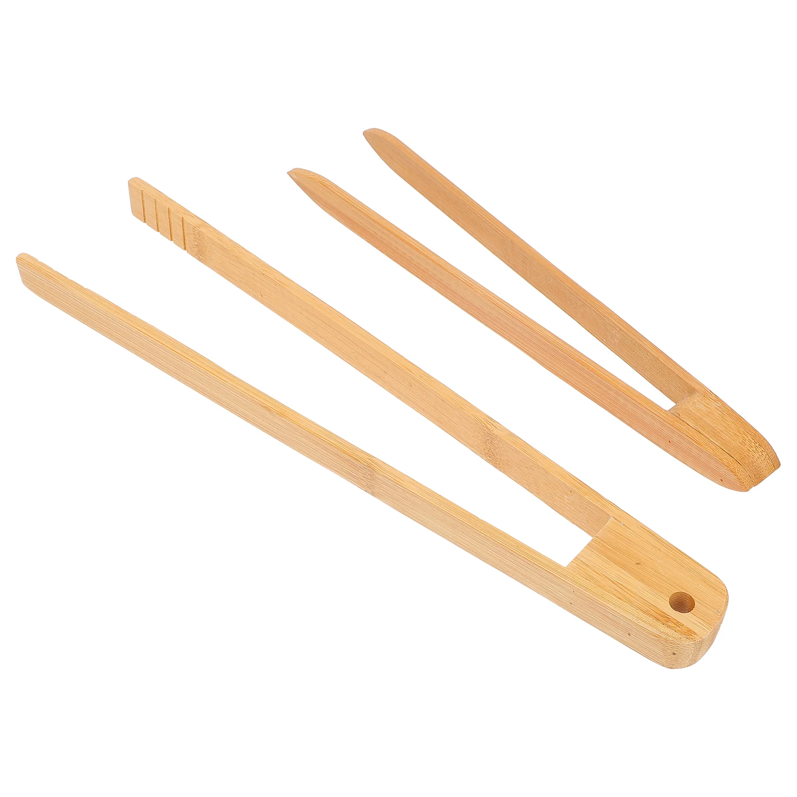 

2 Pcs Spatula Tongs for Flipping Bamboo Food Clip Mini Serving Bread Handle Sugar