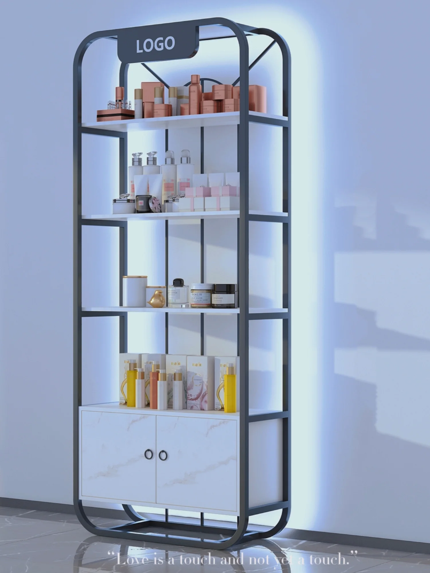 Cosmetics and skin care products multi-functional display counter shelf shelf beauty salon nail shop display shelf with light