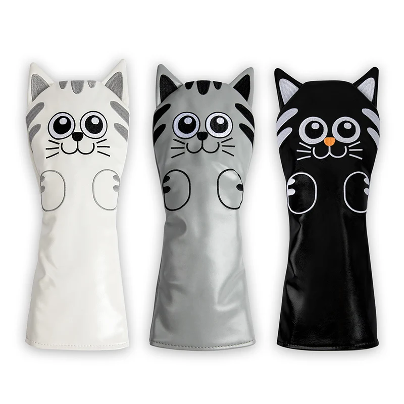 Playeagle Cute MeowMeow Golf Club Wood Iron Putter Headcover PU Leather Protector Covers 15pics for a Set