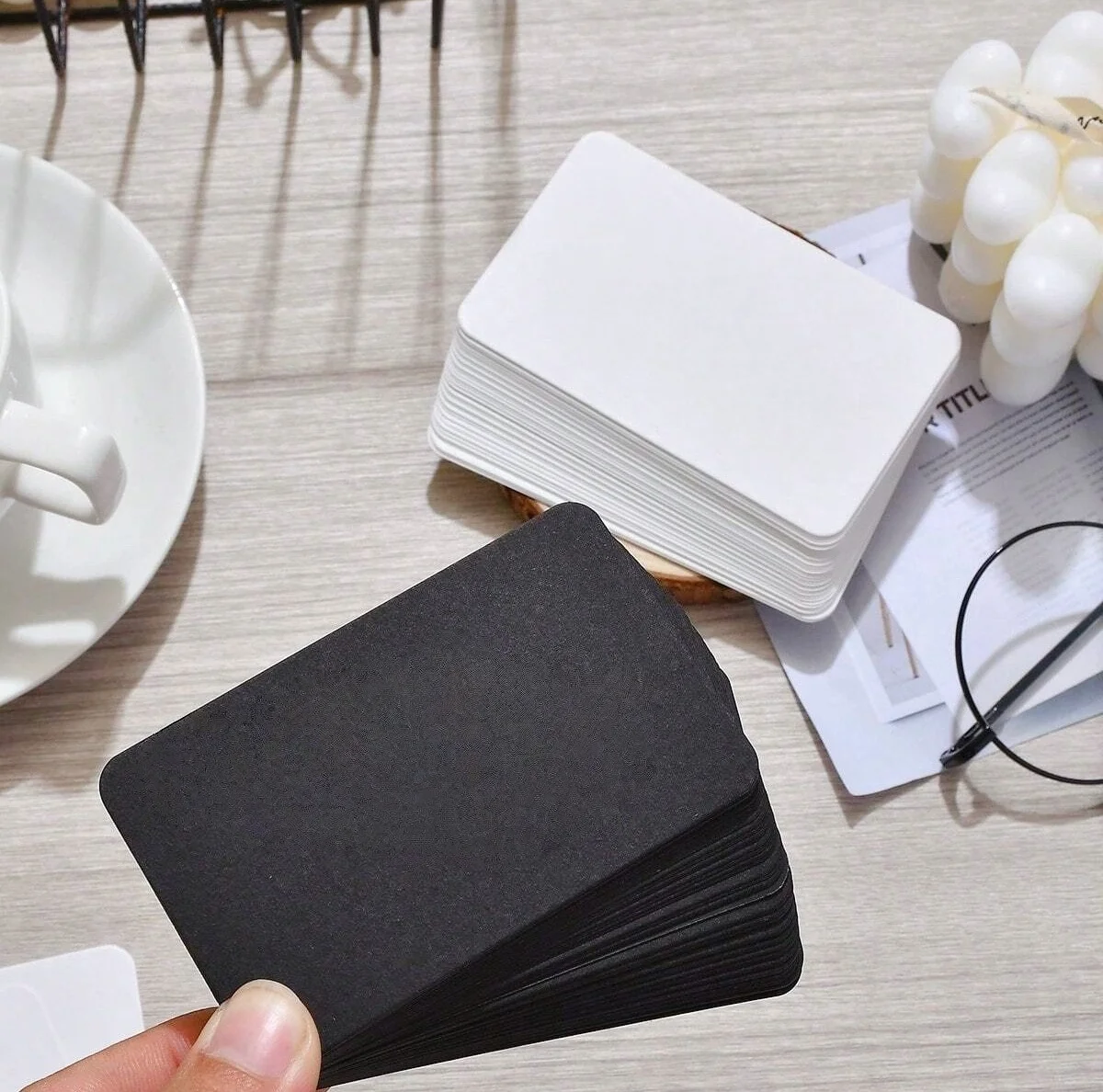 50/100PCS Blank Flash Cards DIY Blank White Cardstock Postcards for Graffiti Bookmarks Message Word Note Index Cards