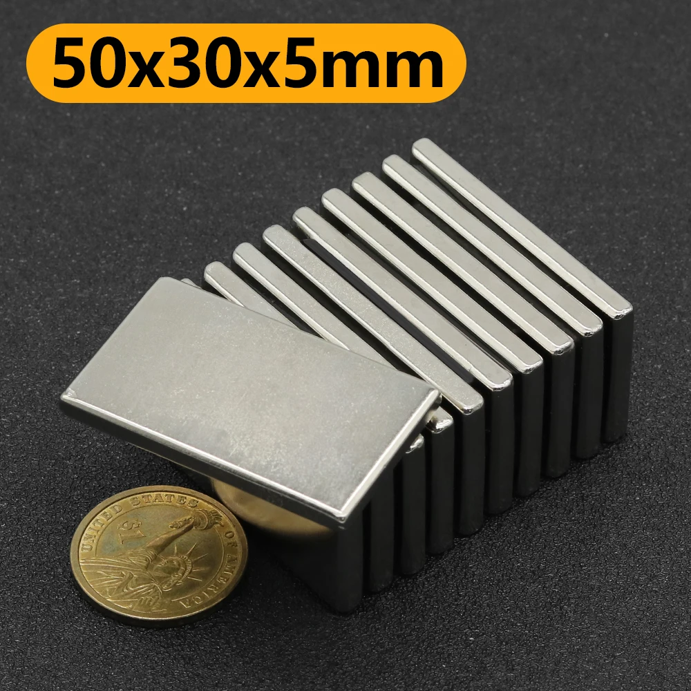 

1/2/5/10Pcs 50x30x5mm N35 NdFeB Block Magnet Super Powerful Neodymium Magnets Strong Permanent Magnetic imanes 50*30*5