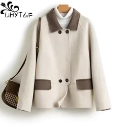 Woolen Coat Female High-End Double-Sided Cashmere Jackets Women's Fashion Double-Breasted Autumn Winter 100% Wool Outerwear 2787