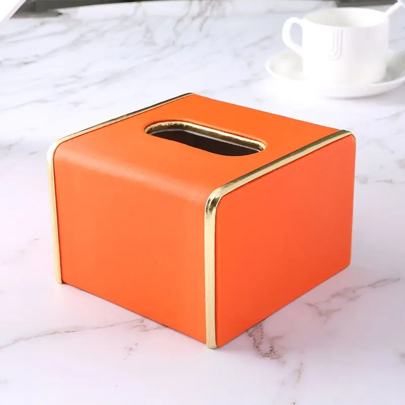 

Korean Style Hot Pot Restaurant Barbecue Restaurant Custom Logo Leather Tissue Box Living Room Luxury Hotel Commercial Paper Box