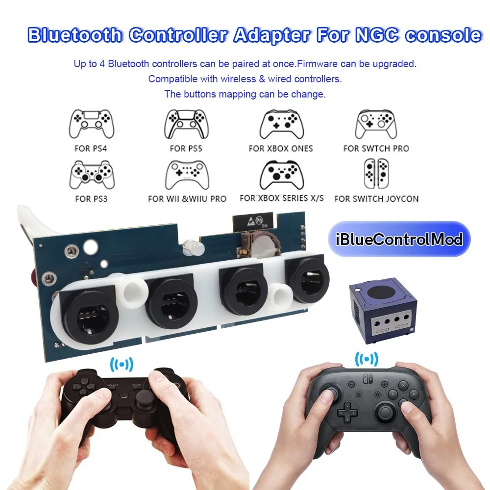 

iBlueControlMod Wireless Controller Internal Adapter For GameCube Console NGC Support PS3 PS4 PS5 Switch Pro wii Controllers