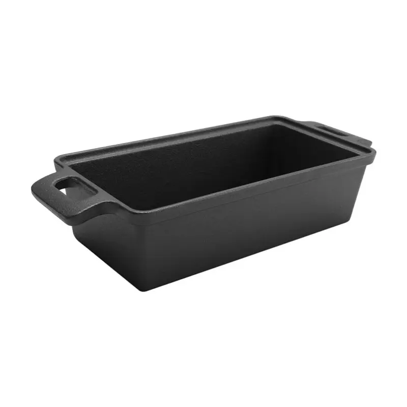 

ABHU Cast Iron Bread Pan With Lid–Heavy Duty Loaf Pans For Baking, For Oven Safe Loaf Pans, Set Of 2(Black)