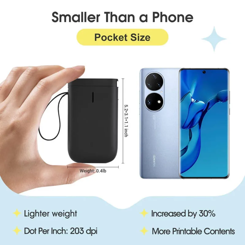 NIIMBOT D11 Wireless Portable Mini Thermal Label Printer Small Sticker Machine With Adhesive Backing For Kitchen Bedroom Office