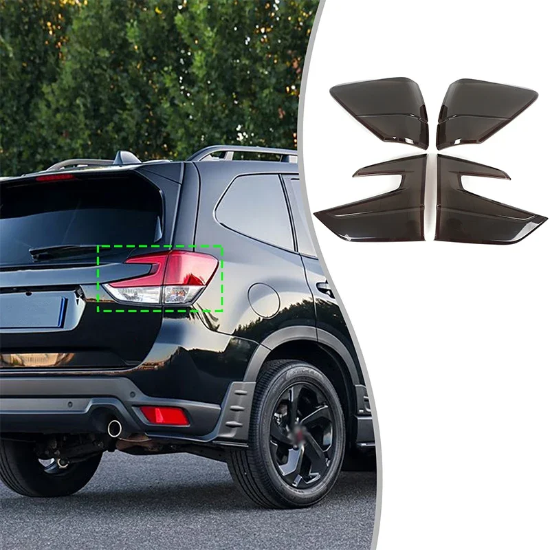 4Pcs ABS Black For Subaru Forester 2019-2024 Car Tail Light Cover Indicator Reversing Light Cover Car Protection Accessories