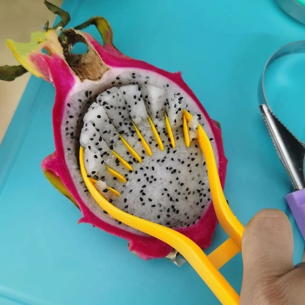 

3 in 1 Melon Scoops Colorful Double-Headed Watermelon Cutter Set Plastic Pulp Separator Watermelon Slicer Fruit Preparation