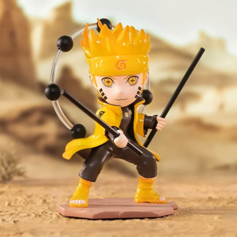 POP MART Naruto Sasuke Ninja World War Series Anime Action Figure Guess Bag Ornament Figurines Home Decor Desktop Dolls Model