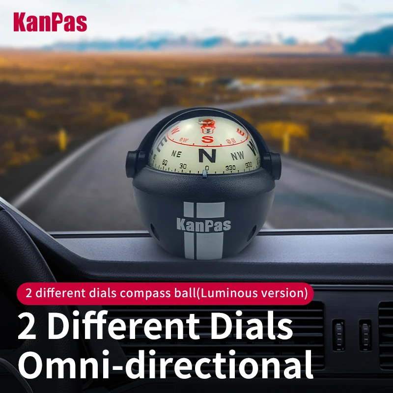 New!!KANPAS Vehicle Compass Ball with  Luminous /Upgraded capsule/compass for car / Dashboard compass ball / Compass boat/V-41-L