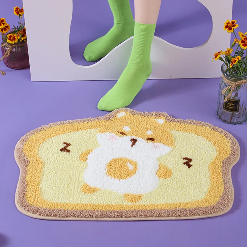 Creative Cartoon Toast Child Non-slip Carpet Bathroom Doorway Absorbent Easy To Take Care Of Wear-resistant Dirty Feet Mat