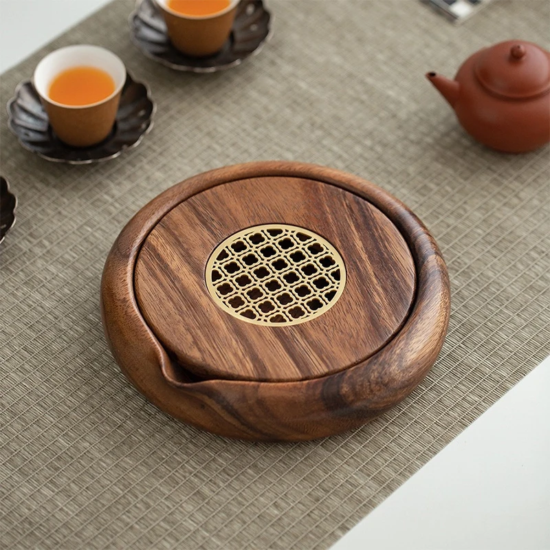Traditional Walnut Tea Tray Teapot Teacup Solid Wood Tray Mat Office Coffee Cup Trays Home Tea Ceremony Accessories