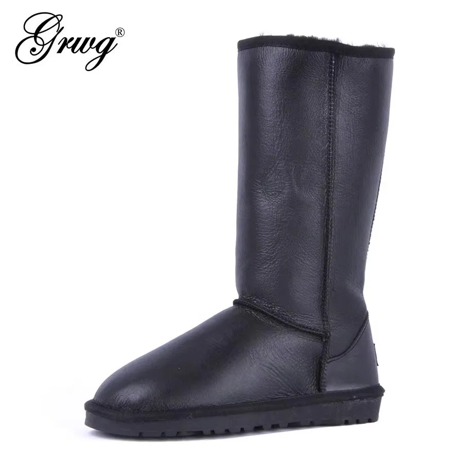 

Top Quality New Fashion Waterproof Genuine Sheepskin Leather Snow Boots Winter Natural Fur Boots Non-slip Women Long Boots